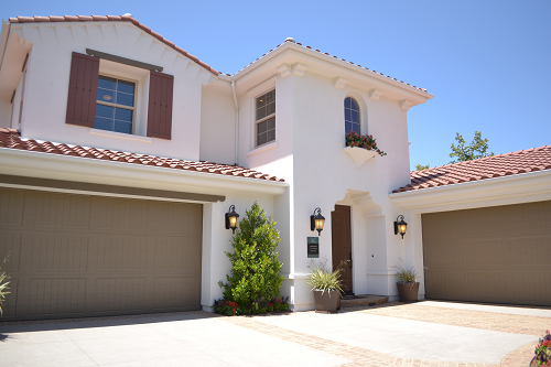 A home with a garage.